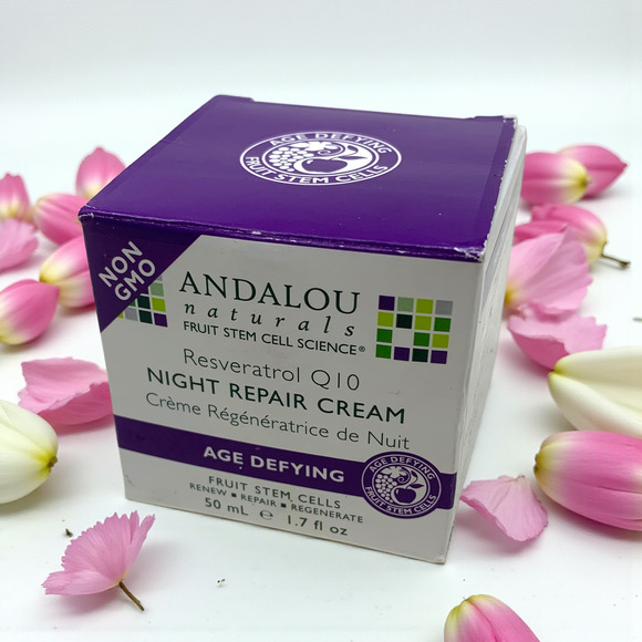 NEW Andalou Naturals Resveratrol Q10 Age Defying Night Repair Cream 1.7 oz Boxed - Picture 1 of 4
